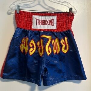 BN no tag: thaiboxing  shorts, boxing, kickboxing satin black and red, men L